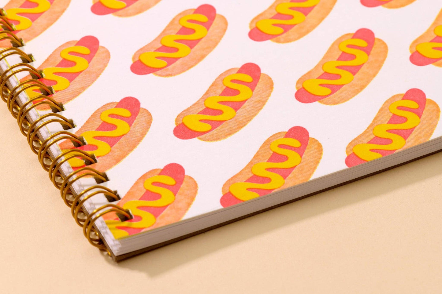 And Here We Are - Hot Dogs Letterpress Spiral Notebook