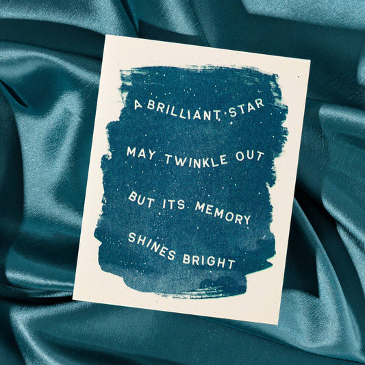 A Brilliant Star May Twinkle Out - Risograph Sympathy Card