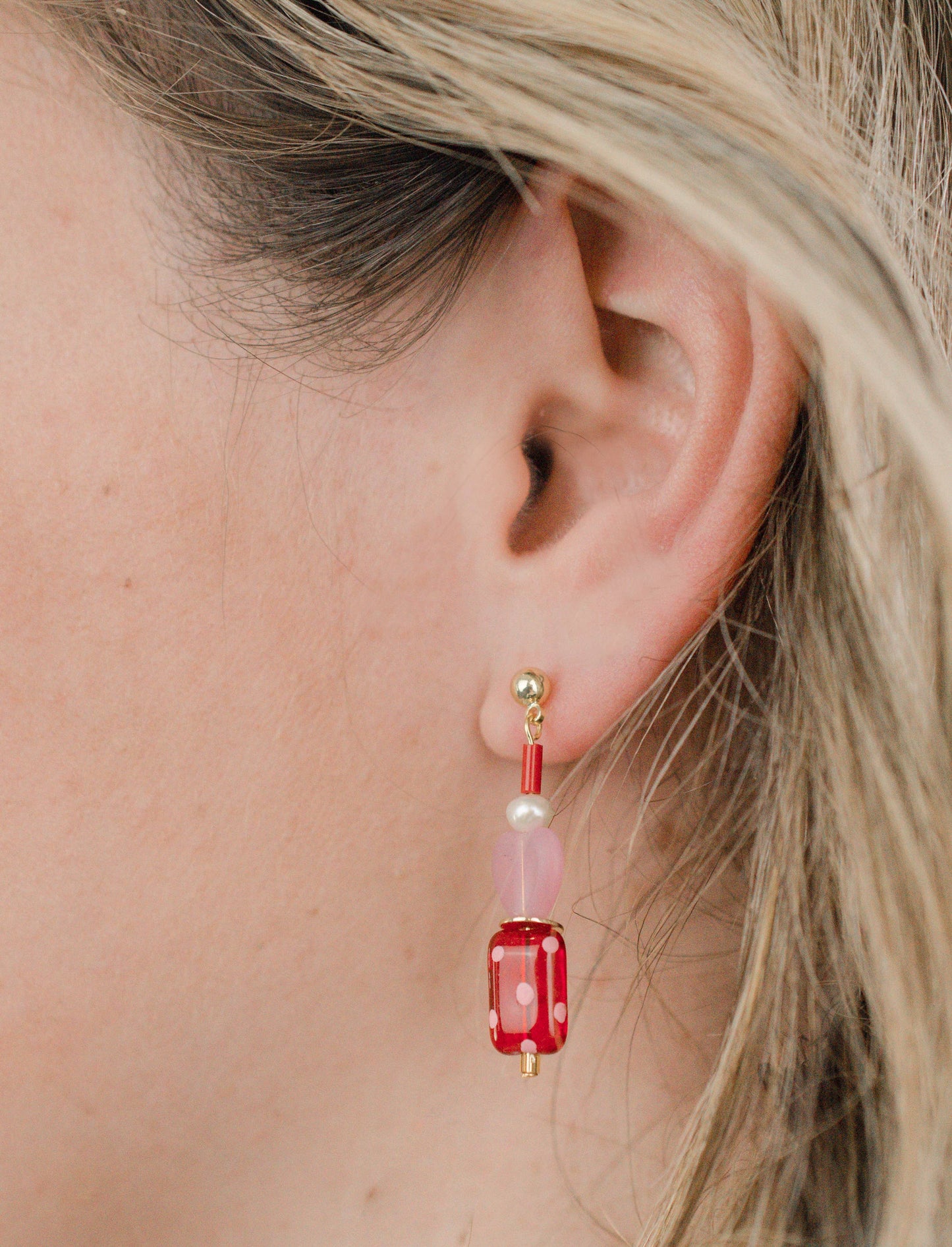 Jill Makes - Valentina Polkadot Heart Earrings