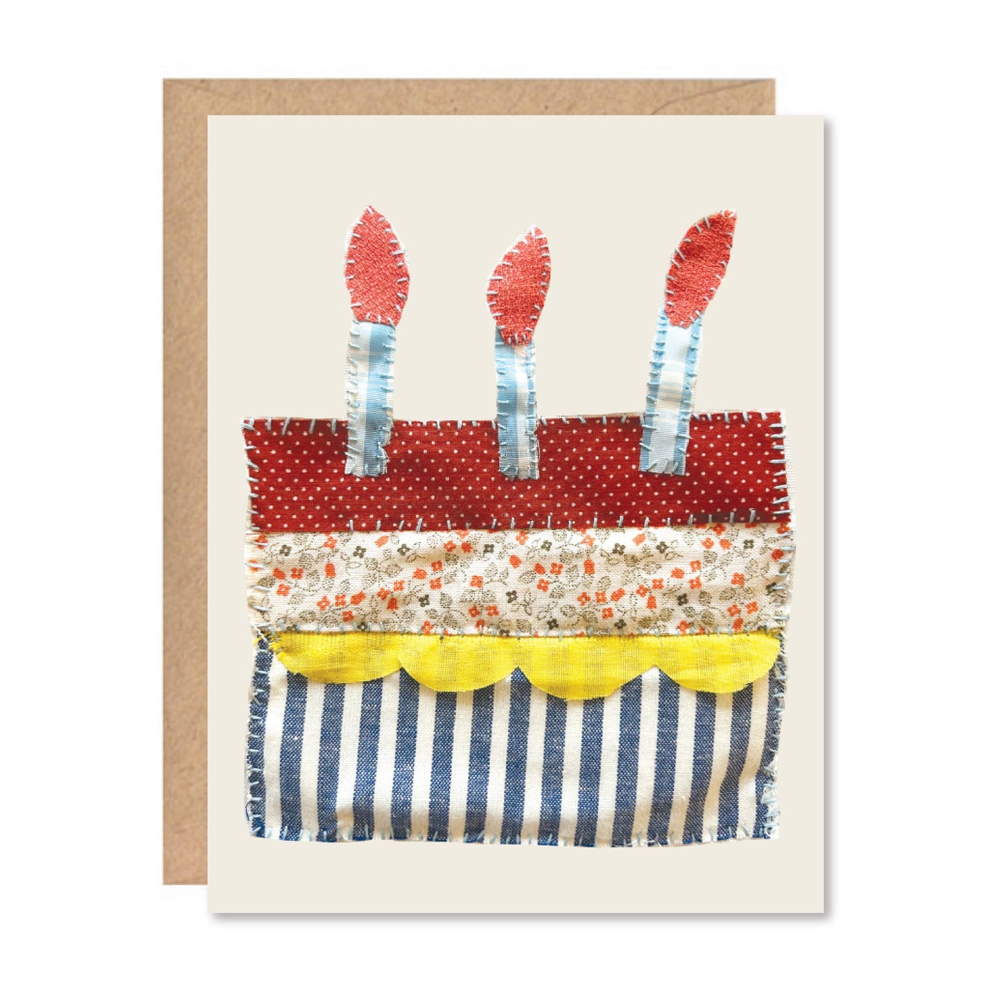 Sewn Birthday Cake Card