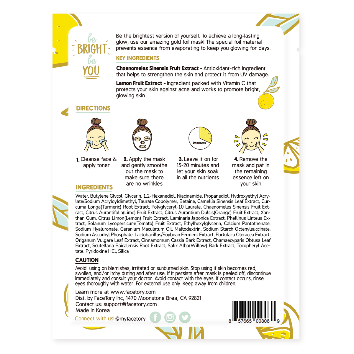 Face Mask - Be Bright Be You