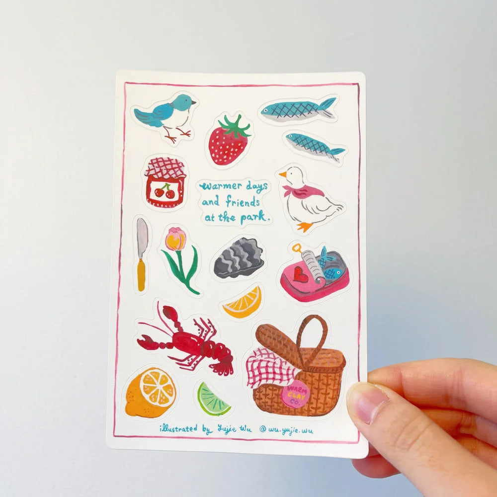 Seafood Picnic Sticker Sheet - Warm Clay Co
