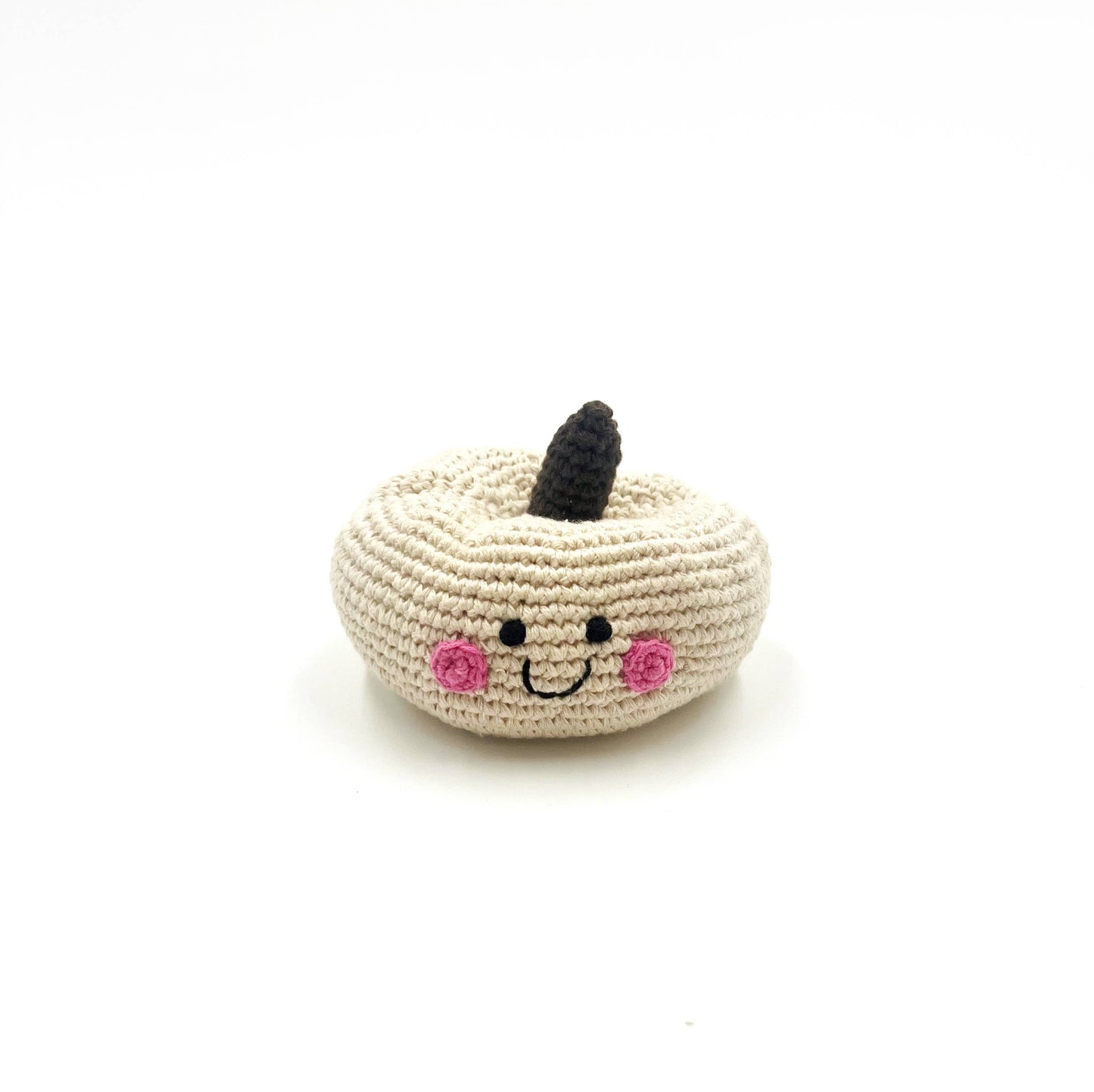 Pebble - Friendly Plush Pumpkin Rattle - White