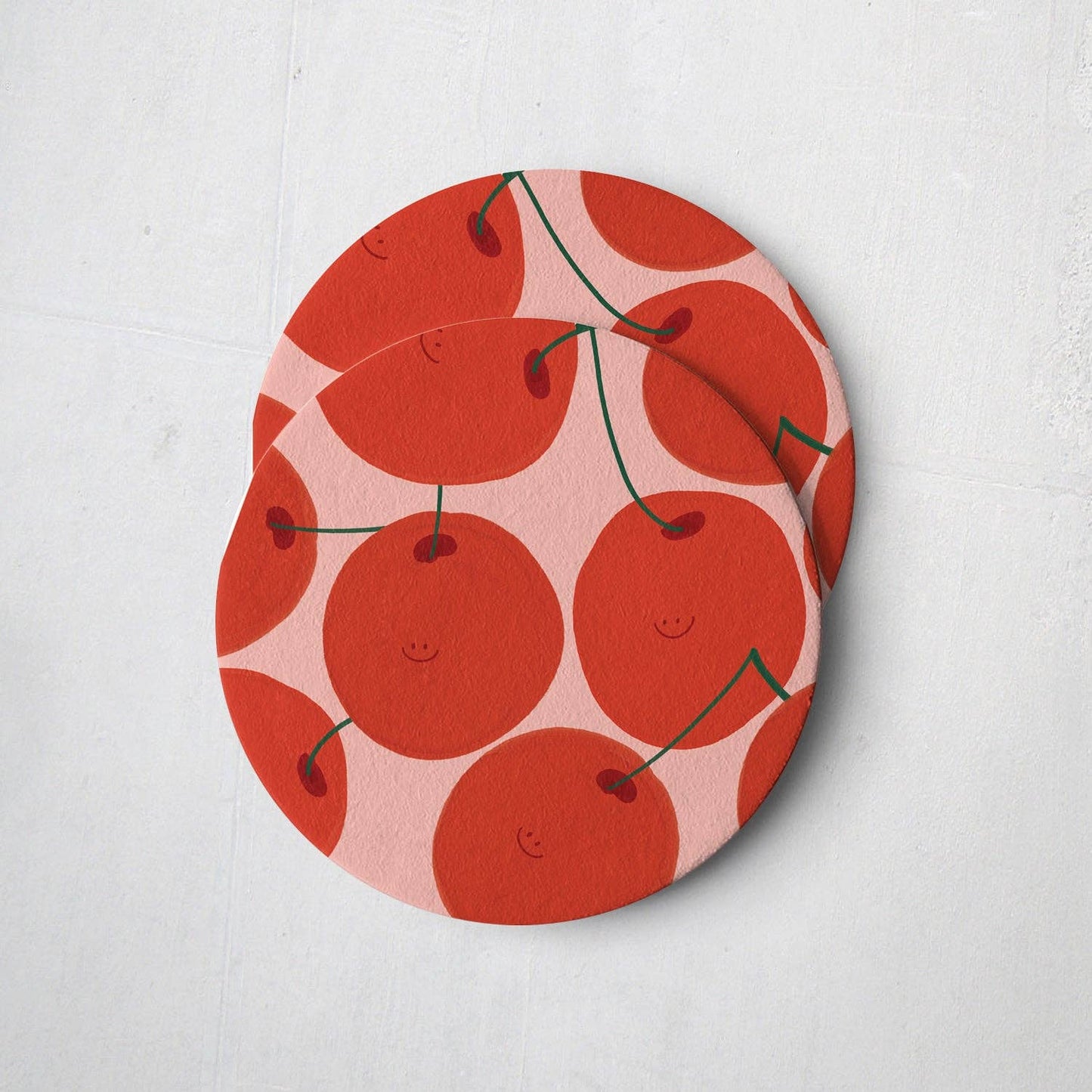 One & Only Paper - Happy Cherries Coasters - Set of Four
