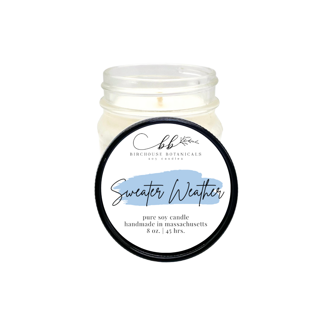 Sweater Weather 8 oz. Soy Candle - Holiday, Winter Decor