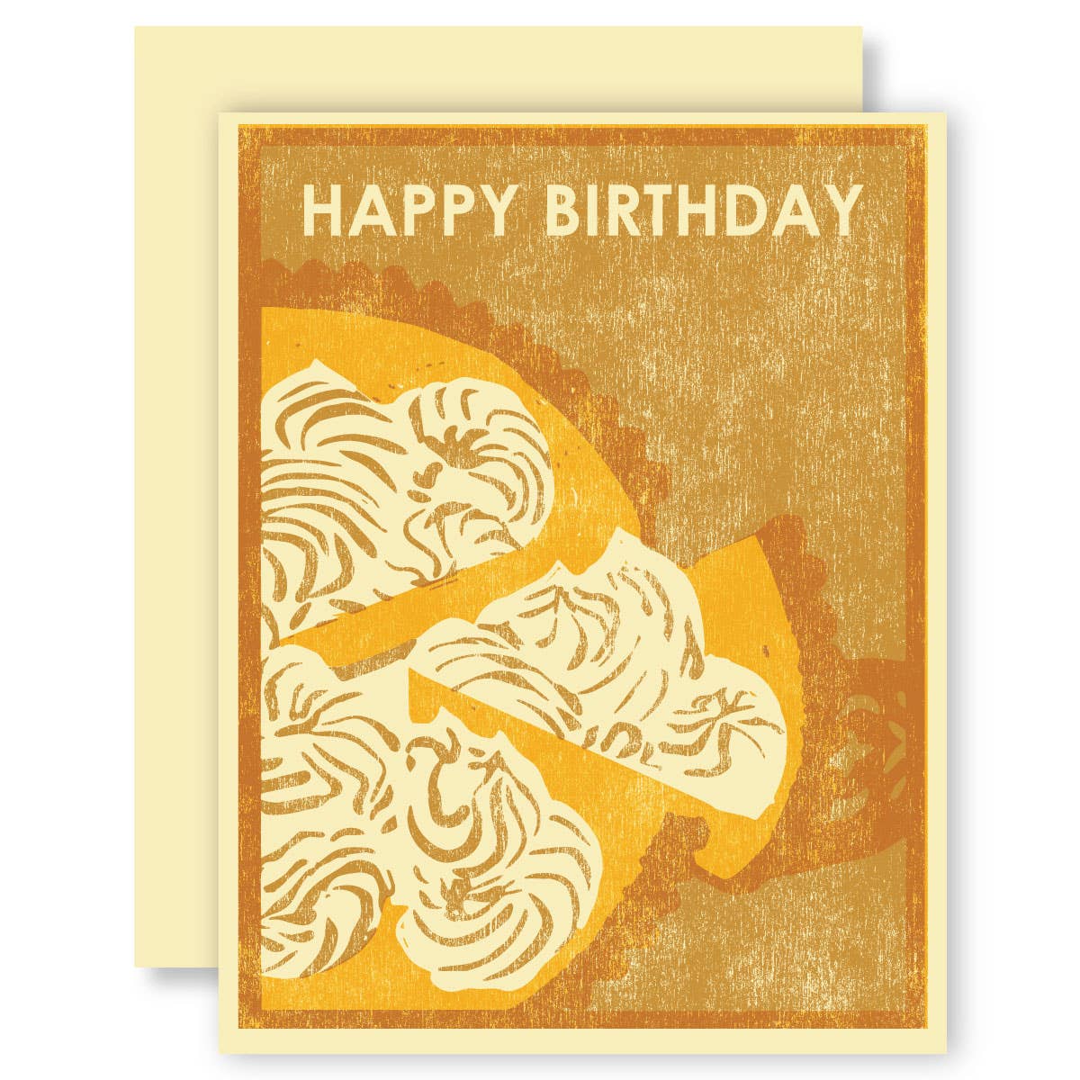 Heartell Press - Happy Birthday (Lemon Meringue) Letterpress Card