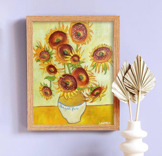 Laurel Greenfield Art - Bagel Sunflowers Print
