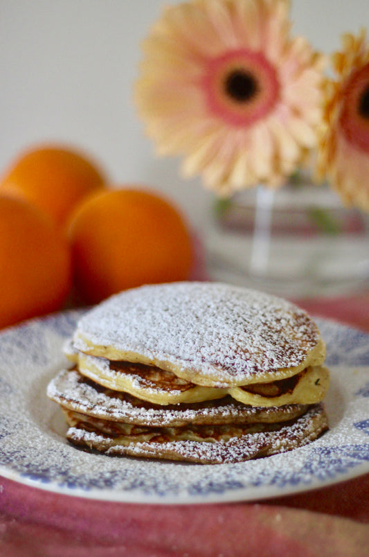 BLUEBERRY ORANGE GINGER RICOTTA PANCAKES