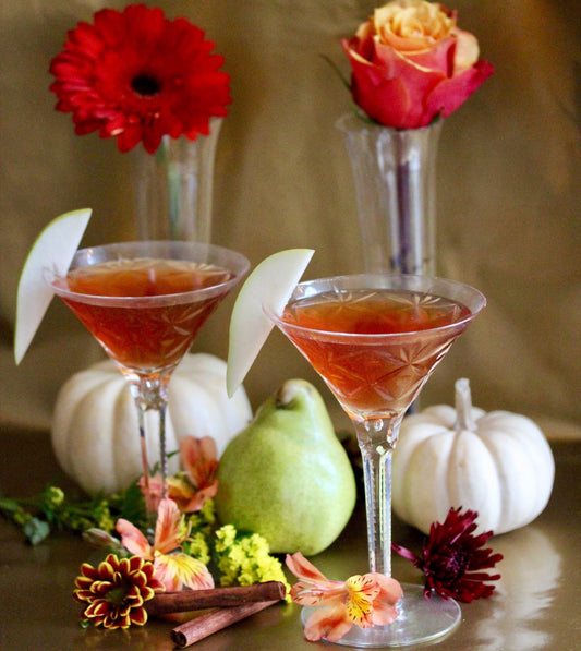 POACHED PEAR AND CRANBERRY MARTINIS