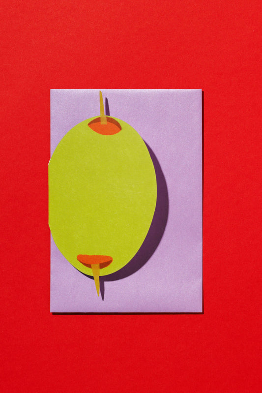 Mel Andrel - Olive Die Cut Greeting Card