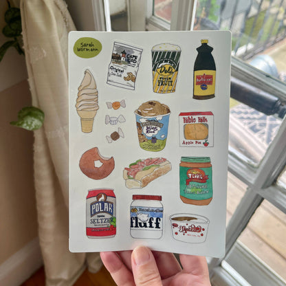 New England Foods Vinyl Sticker Sheet