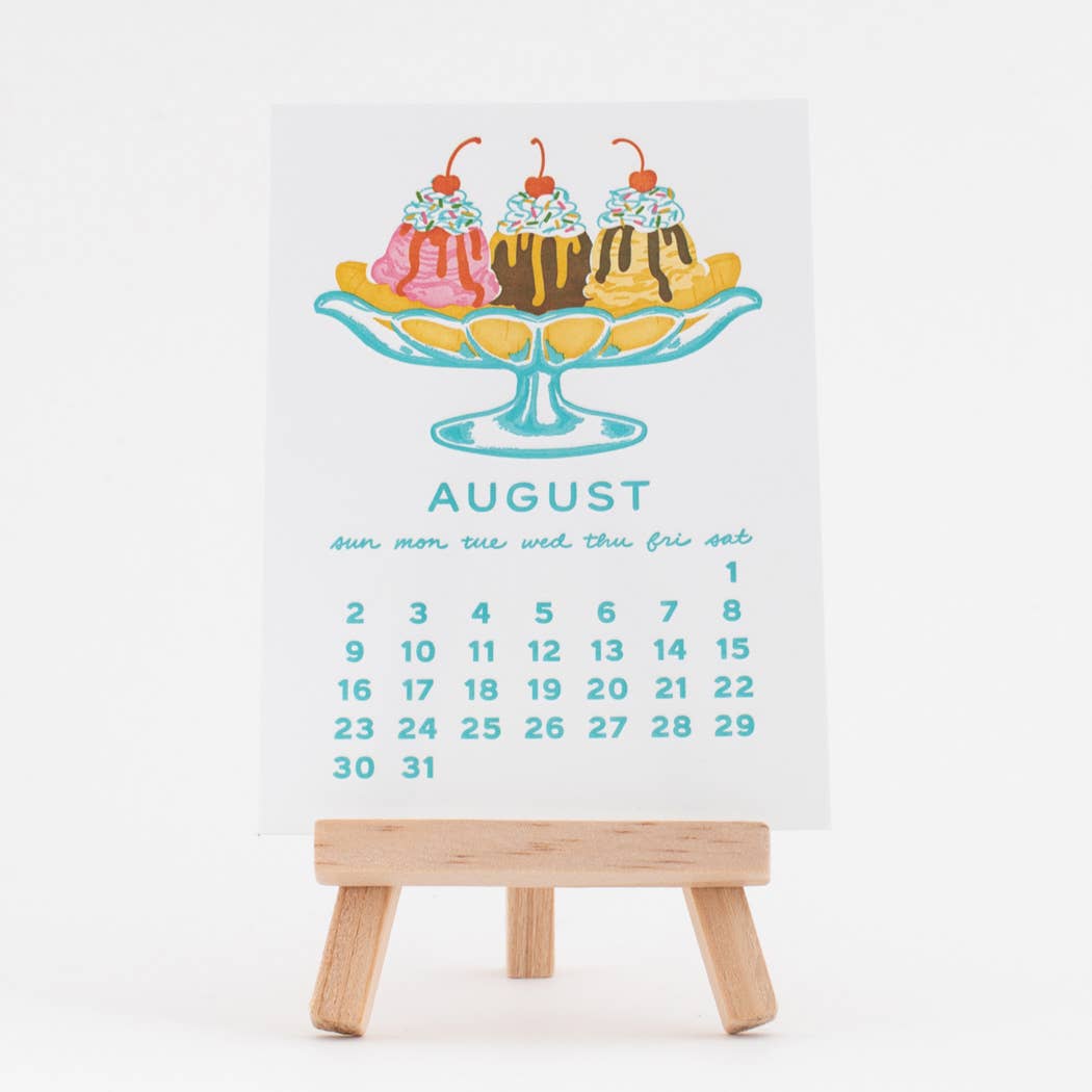 2026 Sweet Treats Letterpress Desk Calendar
