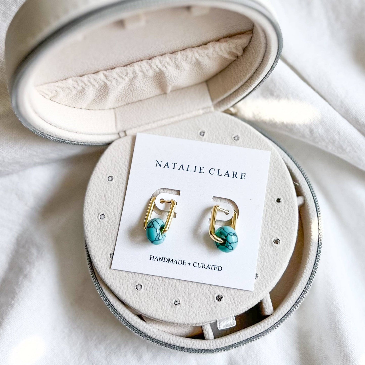 Natalie Clare Collections - Turquoise Huggie Hoop