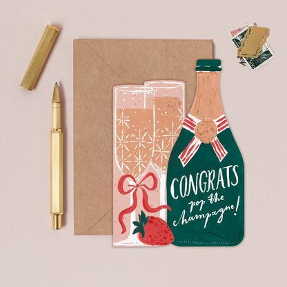 Pop The Champagne Congratulations Card | Sister Paper Co.