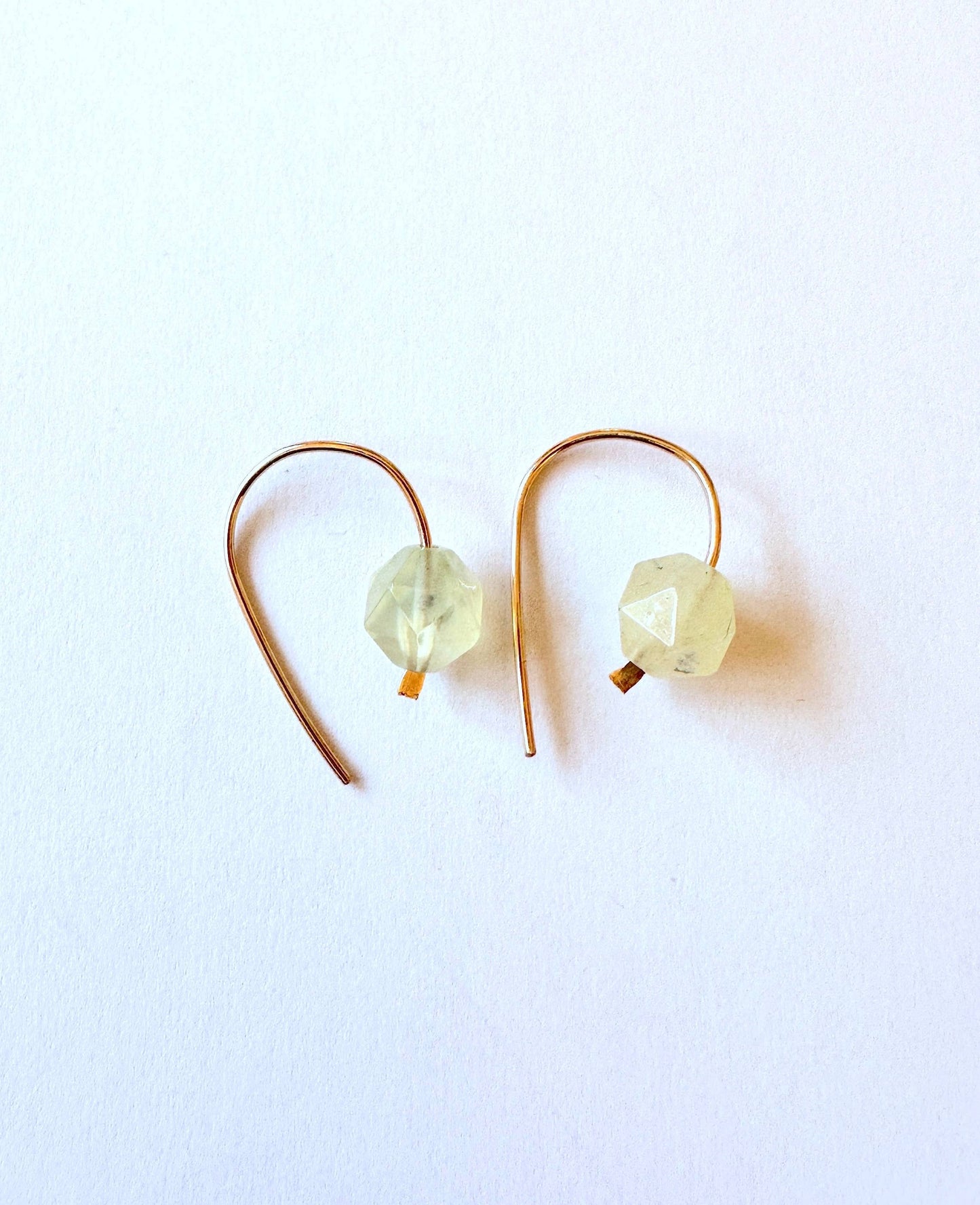 Found & Feral - 14k Gold Filled Wire Hook Earrings - Prehnite