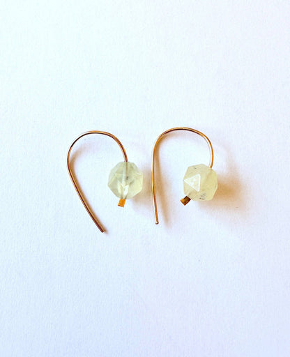 Found & Feral - 14k Gold Filled Wire Hook Earrings - Prehnite