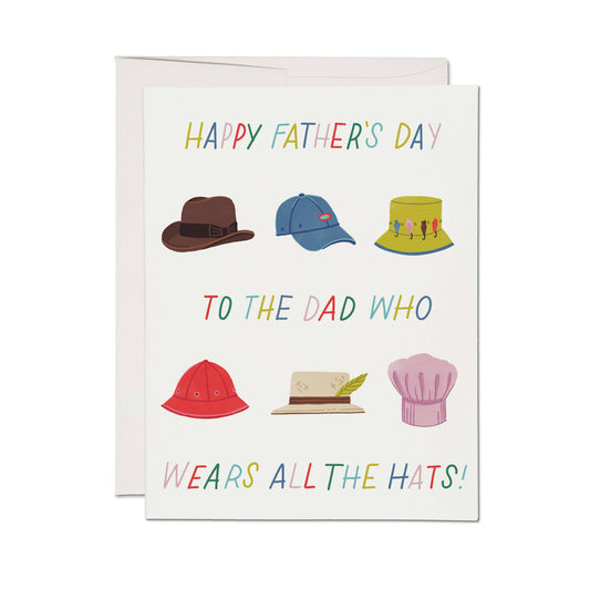 Red Cap Cards - Lots of Hats Father's Day greeting card