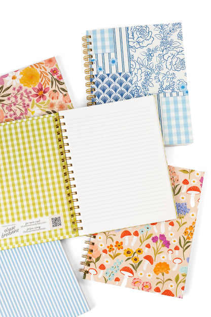 Floral 7x9 Hardcover Spiral Notebook