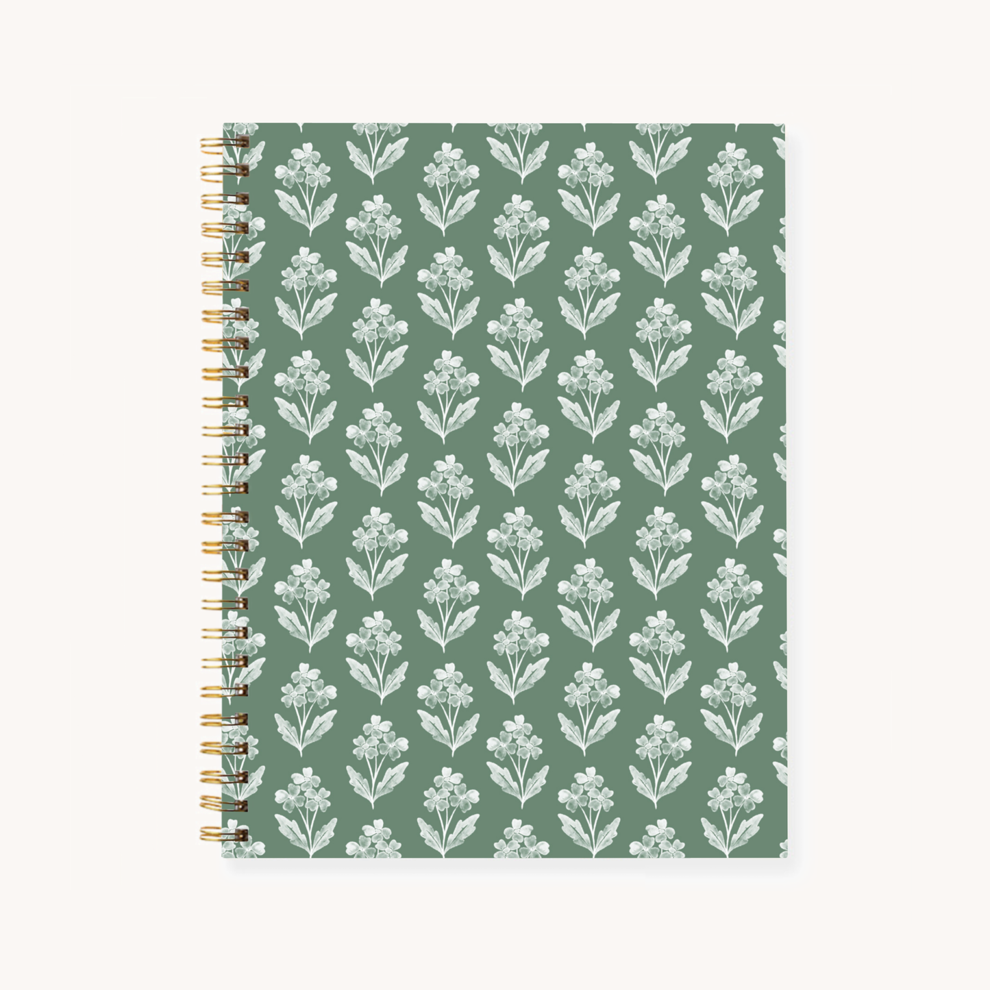 Floral 7x9 Hardcover Spiral Notebook