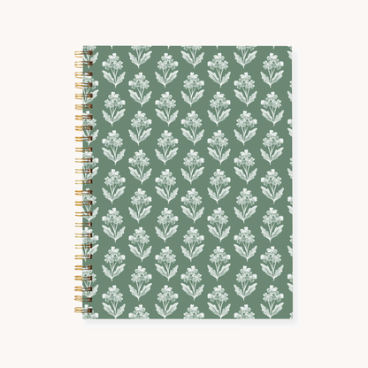 Floral 7x9 Hardcover Spiral Notebook