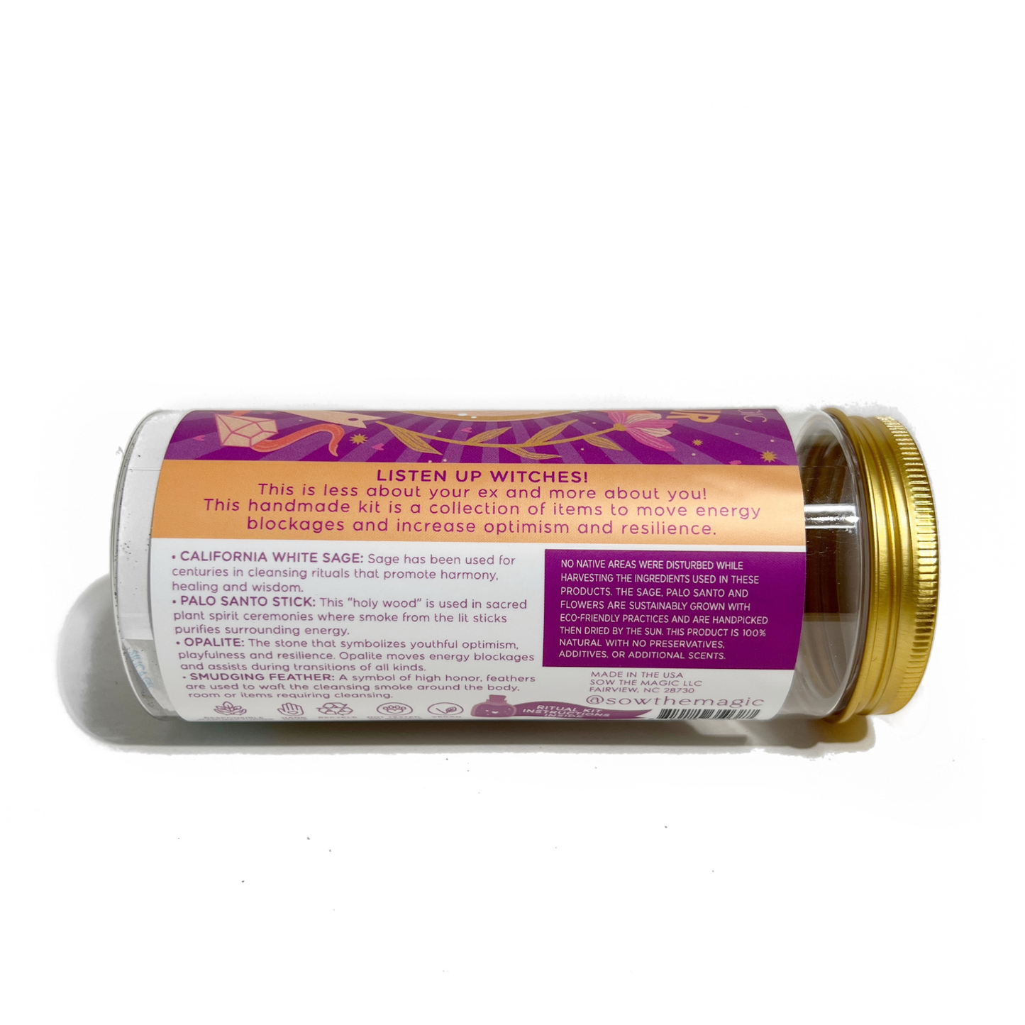 Sow the Magic - Hex Your Ex Ritual Kit with Opalite, Palo Santo + Sage