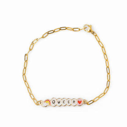 Queer Bracelet - 18k Gold Gilt Enamel