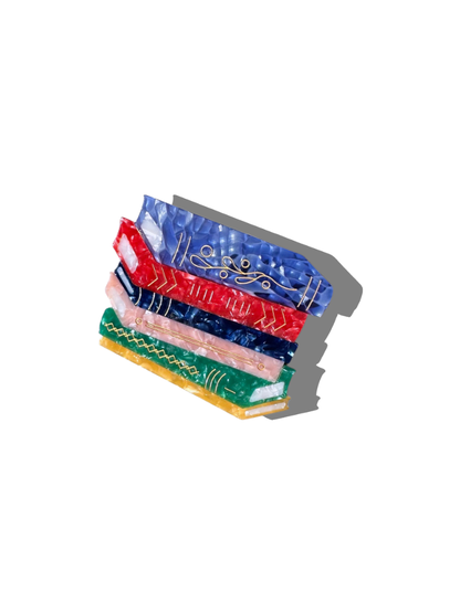 Solar Eclipse - Hand-painted Book Stack Claw Hair Clip | Eco-Friendly: Classic