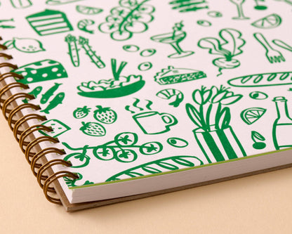 Letterpress Spiral Notebook—Dinner Party