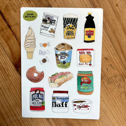 New England Foods Vinyl Sticker Sheet