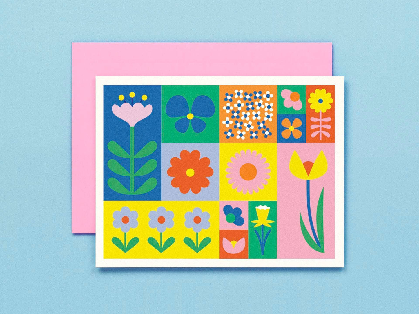 My Darlin' - Flowerblock • Boxed Set of 8 Colorblock Floral Blank Cards