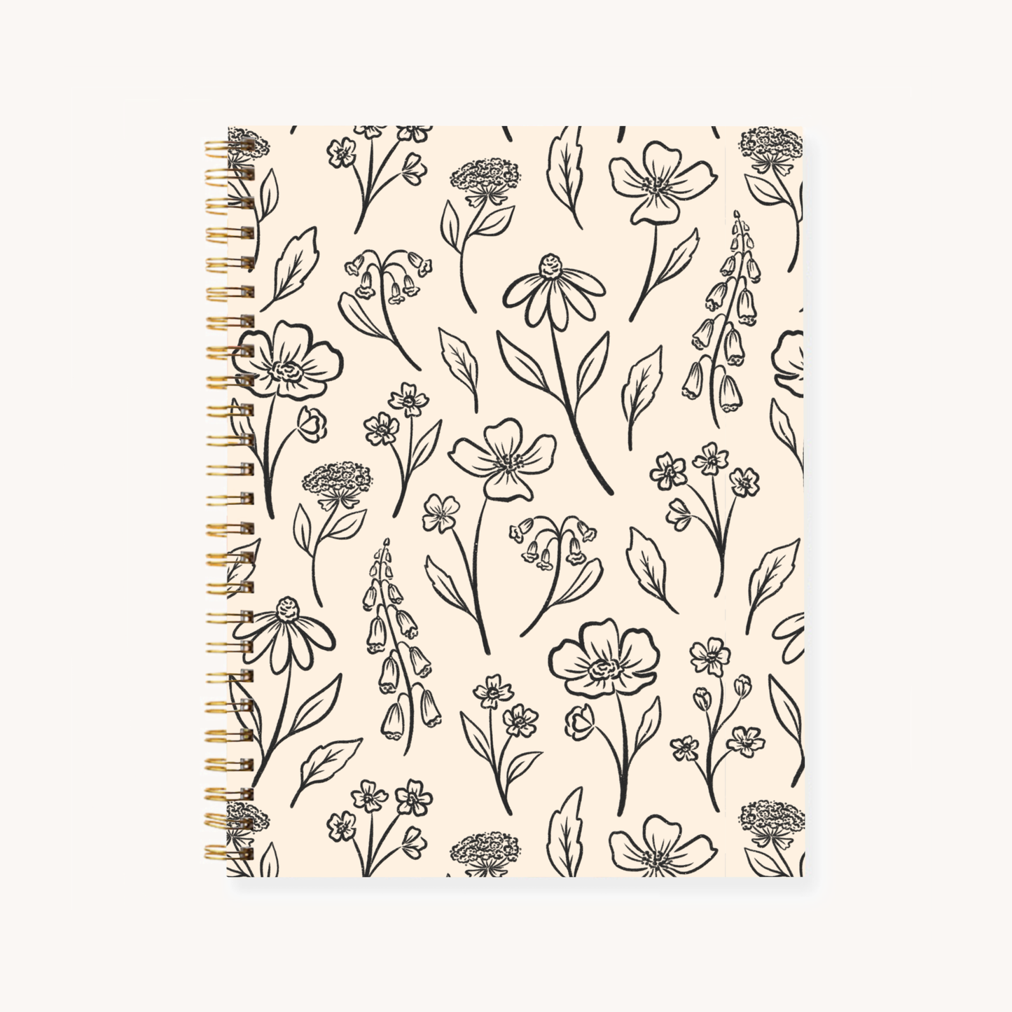 Floral 7x9 Hardcover Spiral Notebook