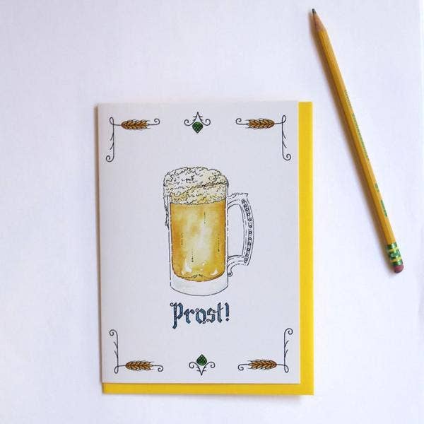 Marcella Kriebel Art & Illustration - Prost! Beer Greeting Card