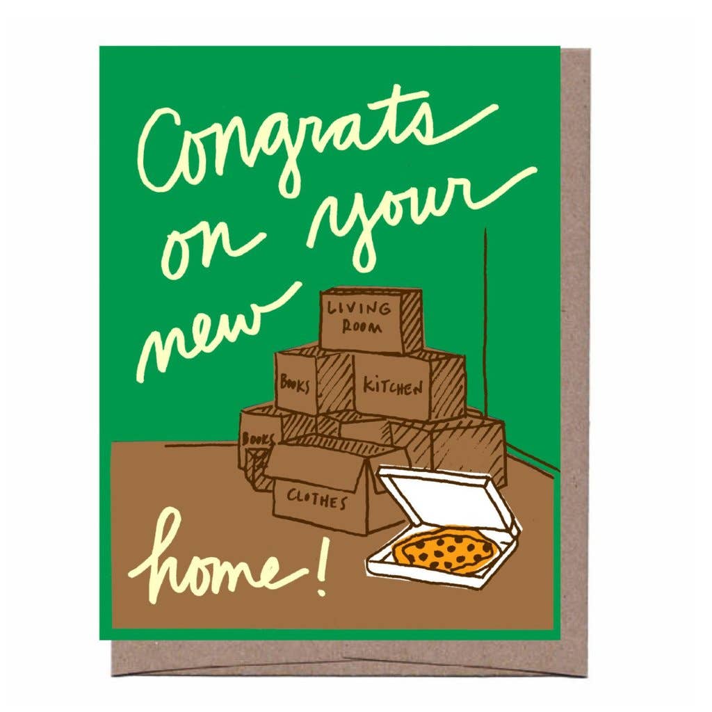 Boxes & Pizza New Home Greeting Card