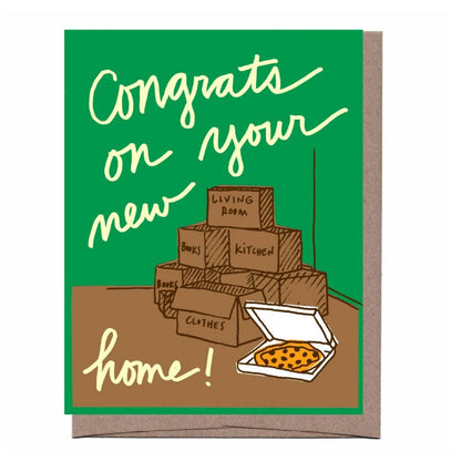 Boxes & Pizza New Home Greeting Card