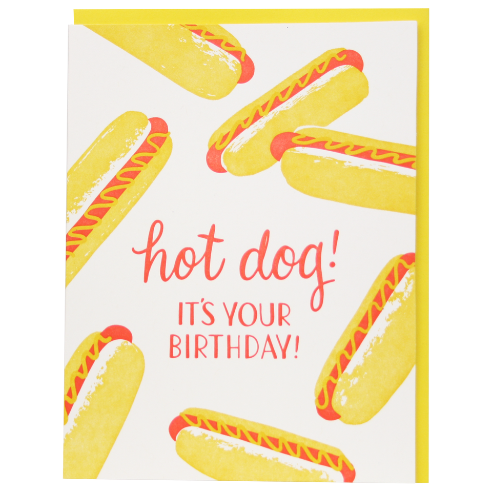 Hot Dogs Birthday Card- Smudge Ink -