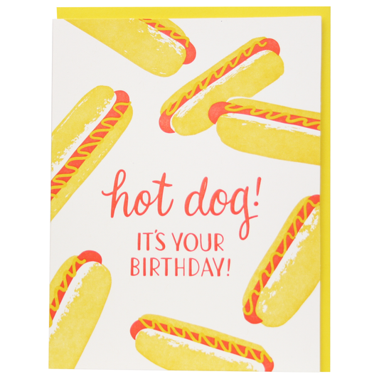 Hot Dogs Birthday Card- Smudge Ink -