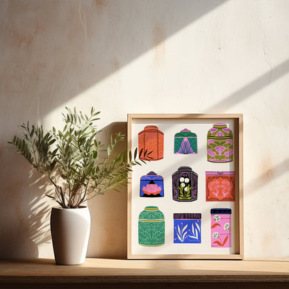 Electric Tea Canisters - 8 x 10 Giclée Art Print