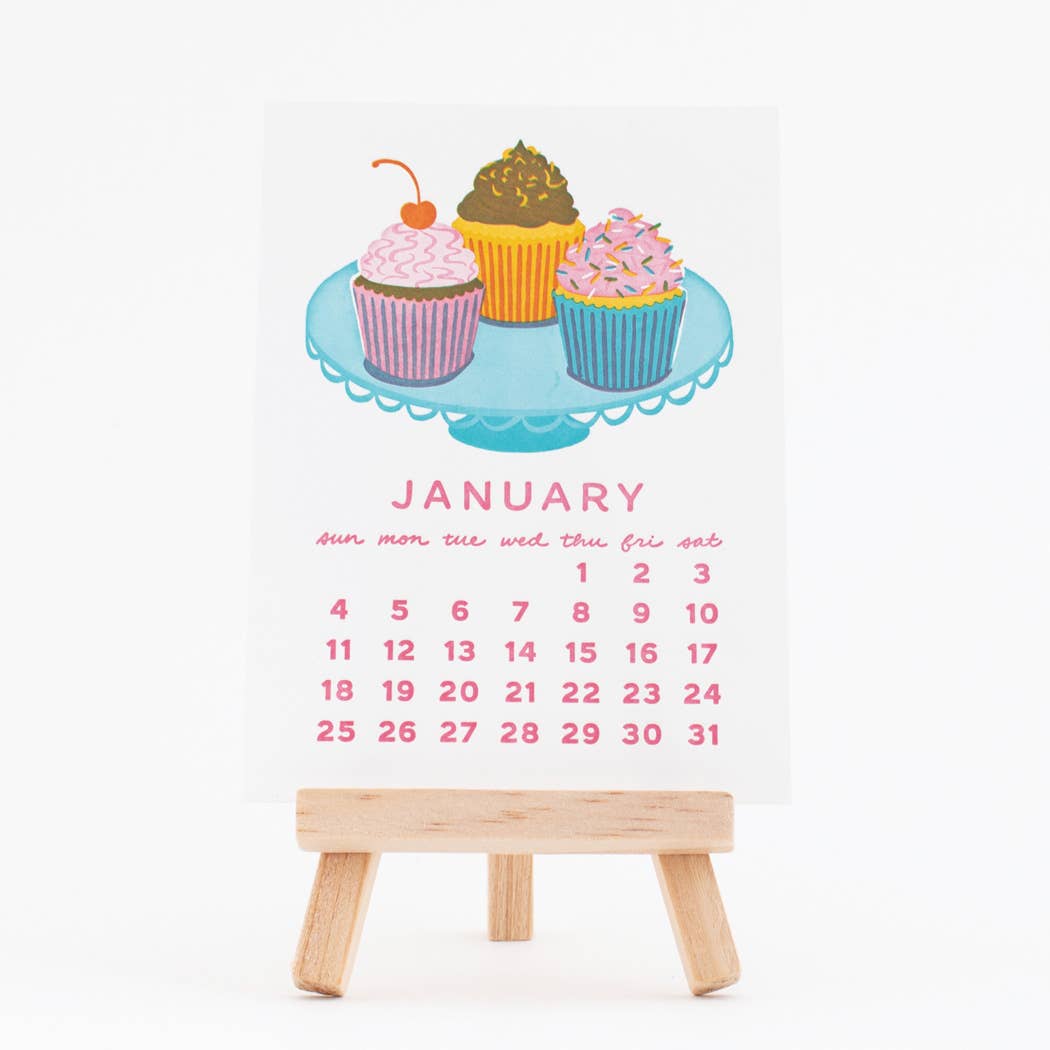 2026 Sweet Treats Letterpress Desk Calendar
