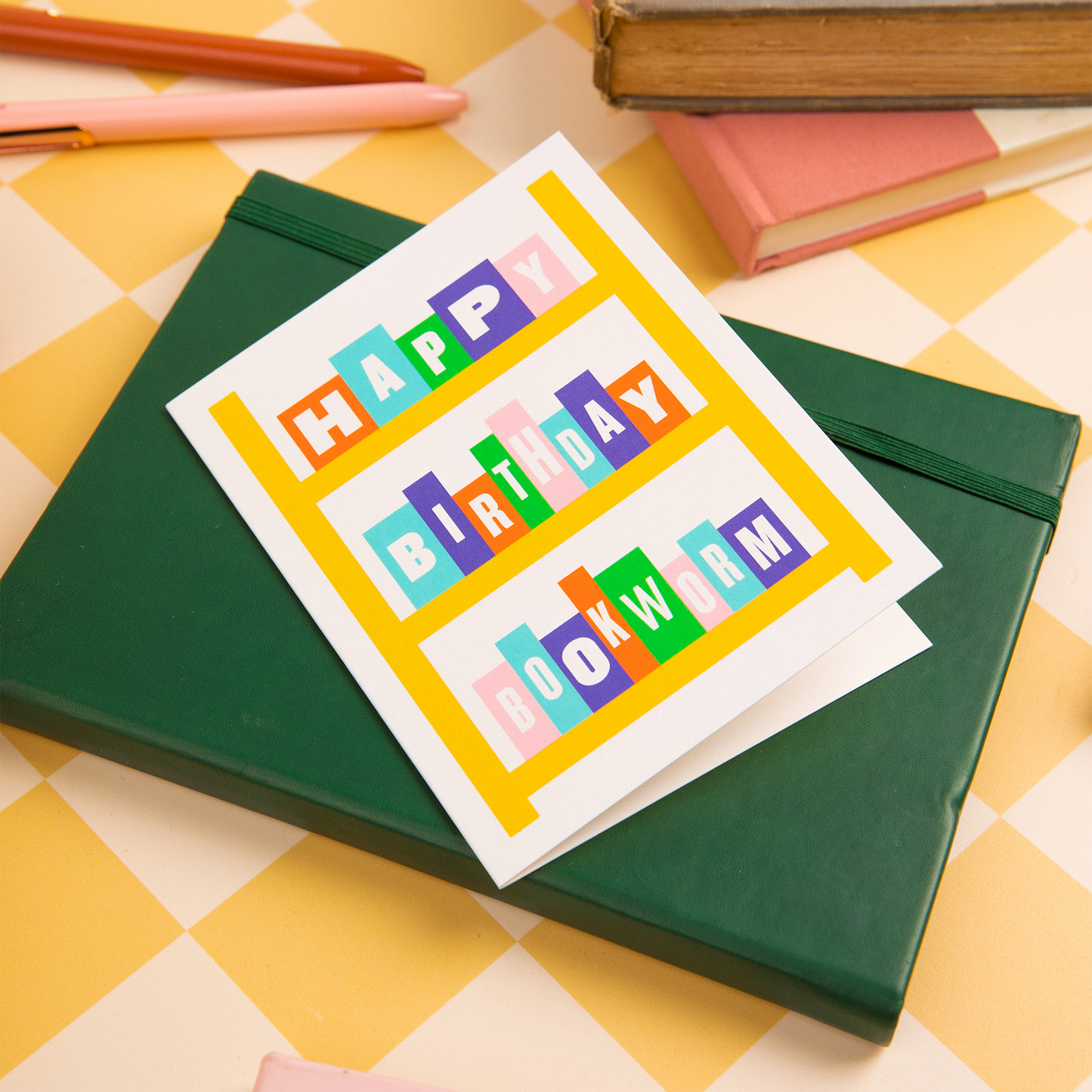 paper&stuff - Happy Birthday Bookworm Greeting Card