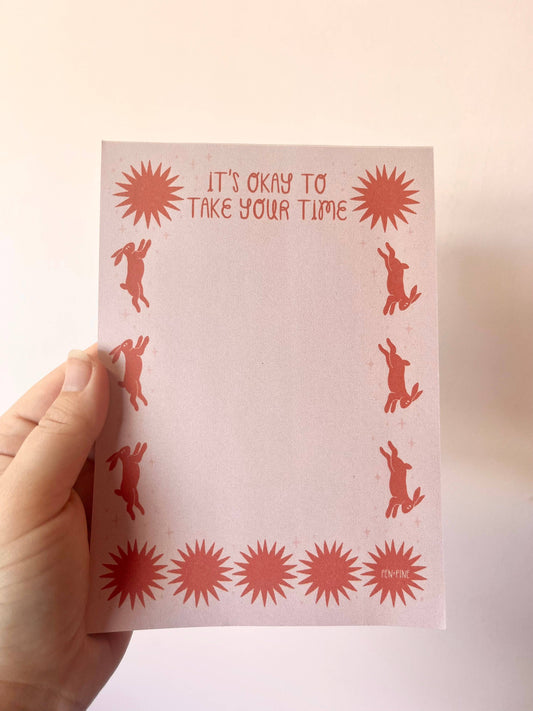 Take Your Time Notepad- Pen+Pine