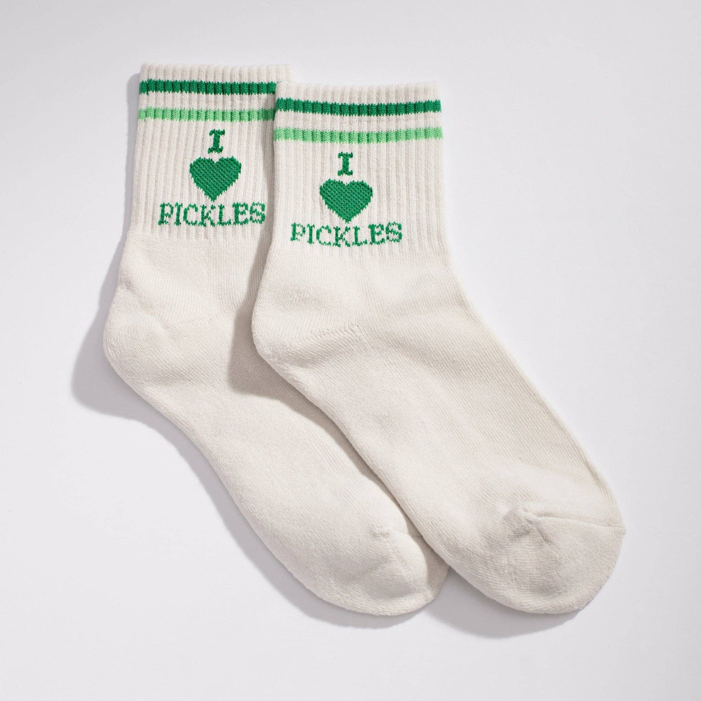 I Heart Pickles Socks: Green