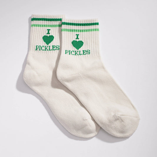 I Heart Pickles Socks: Green