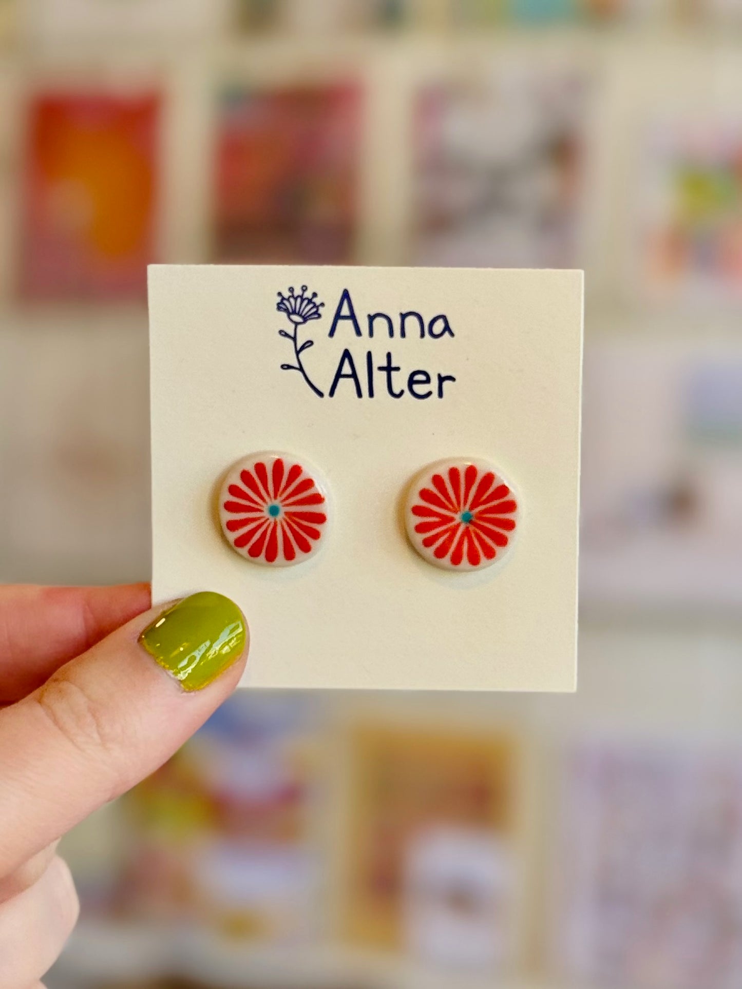 Porcelain Painted Earrings - Anna Alter