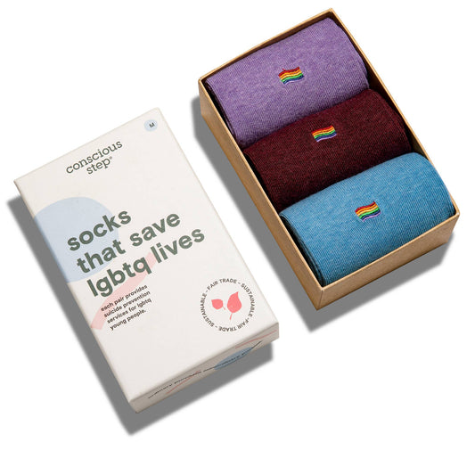 Socks that Save LGBTQ Lives | Boxed Set Size S - Conscious Step