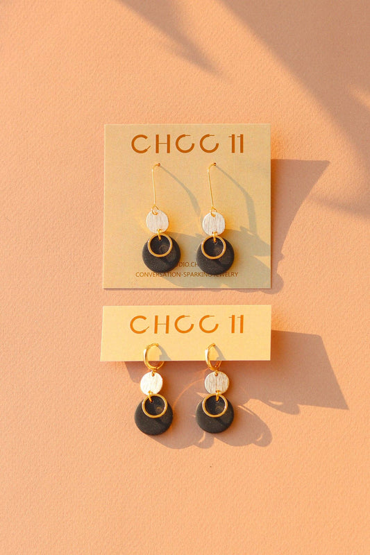 ANNE EARRINGS // Gold-tone: Charcoal - Studio Choo11