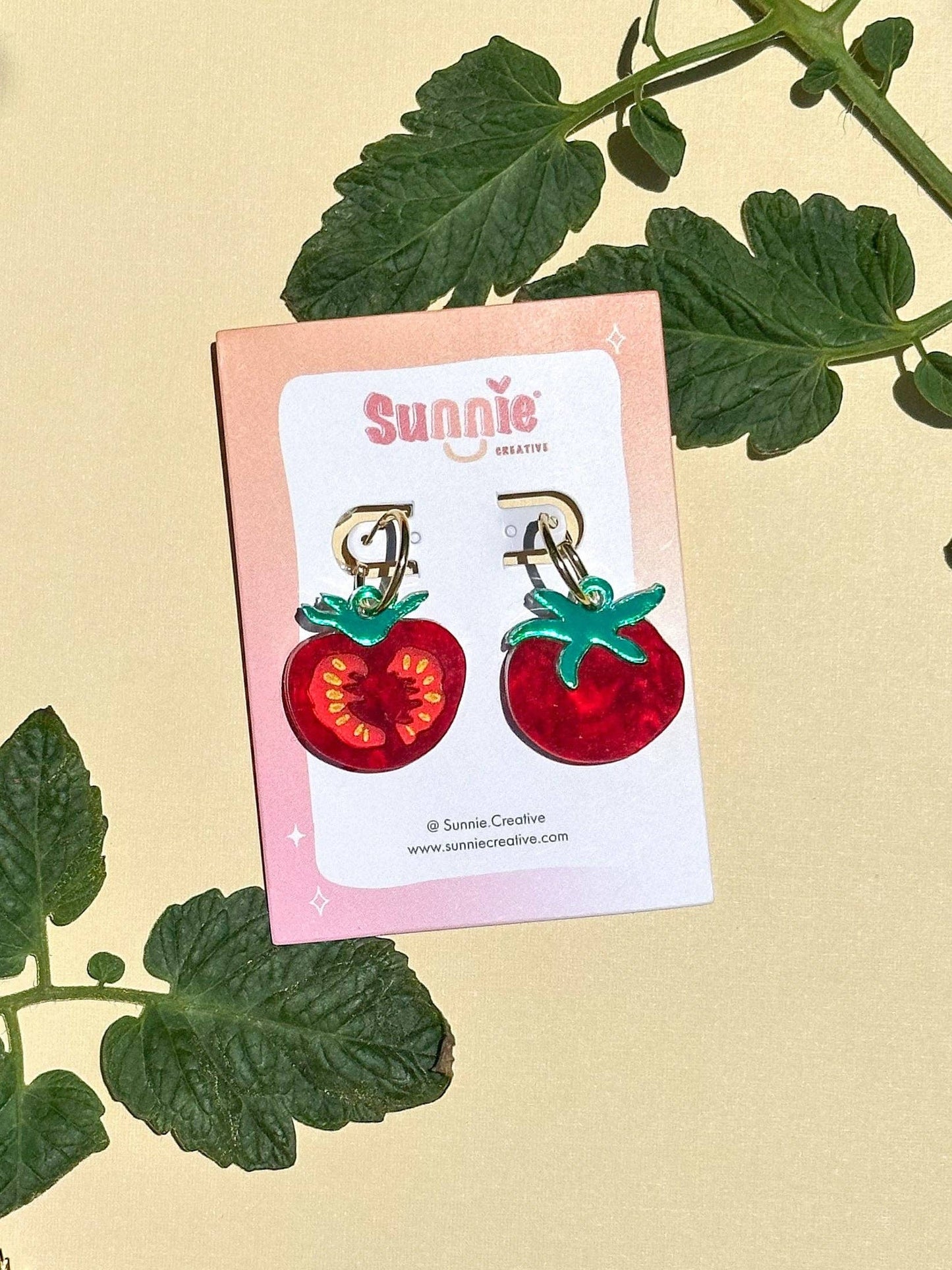 Mismatch Tomato Dangle Earrings- Sunnie Creative