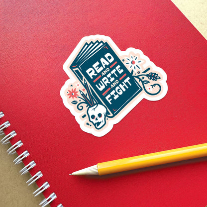 Read, Write, Fight Sticker- Indestructible Food