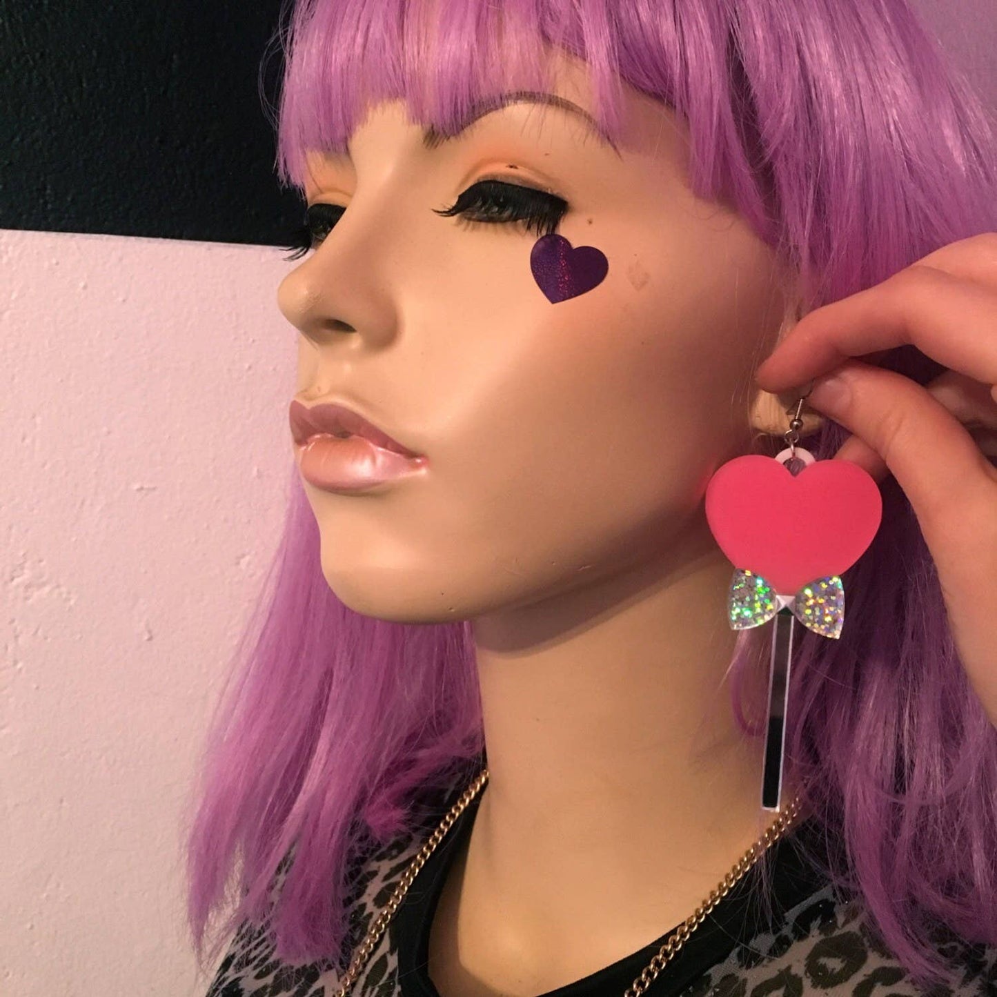 I'm Your Present - Lollipop Hearts Candy Earrings, Pink