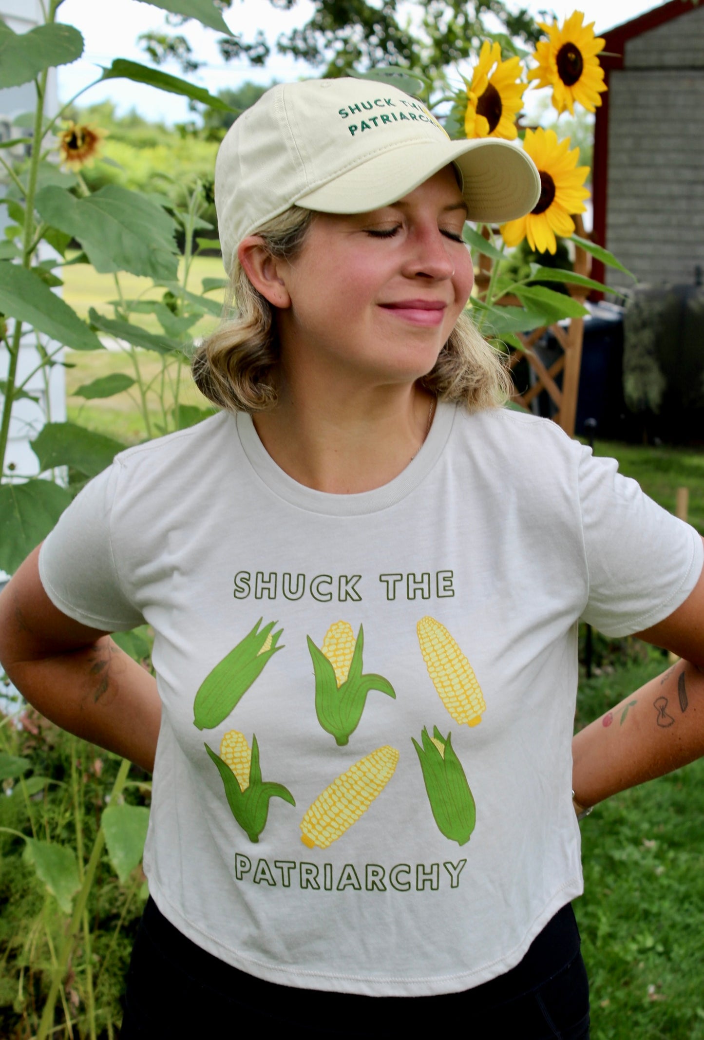 Shuck the Patriarchy Corn Women's Crop Tee