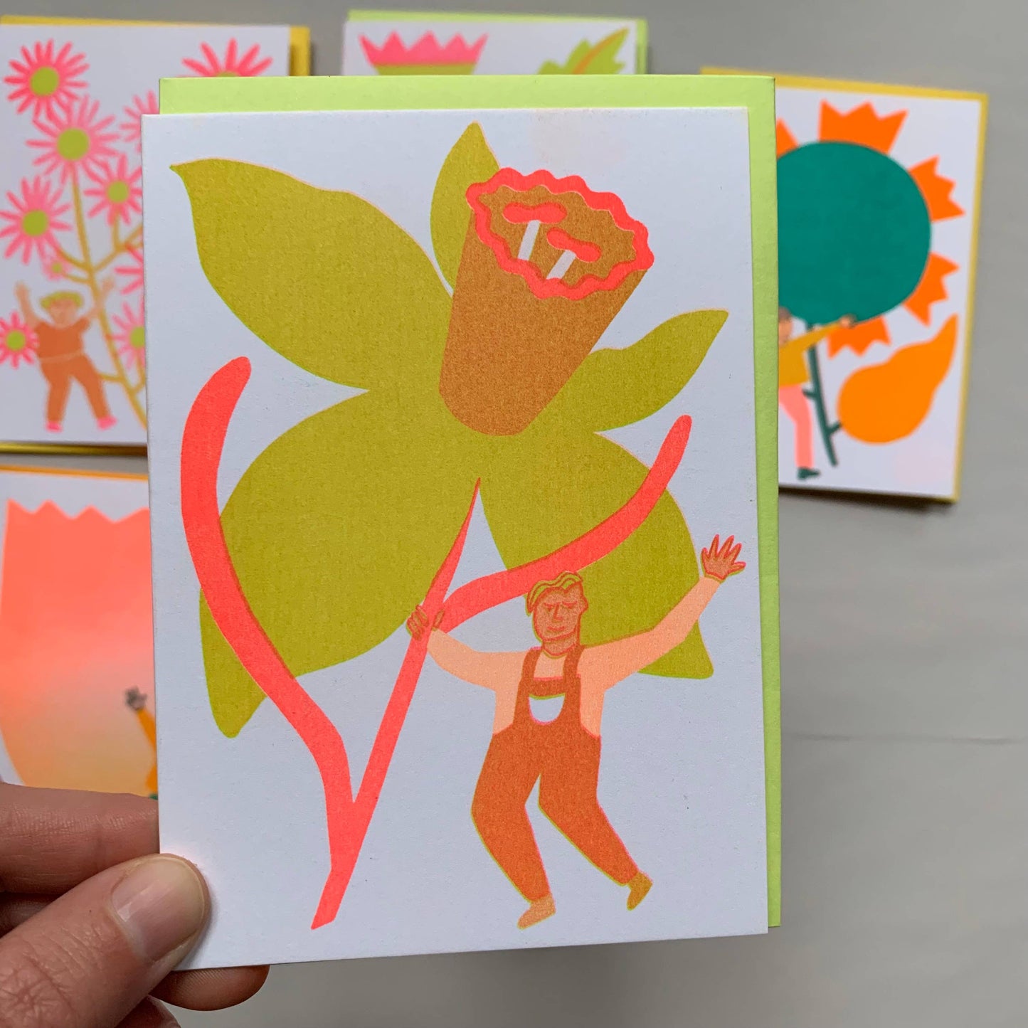 Daffodil - Blooming Risograph Mini Card